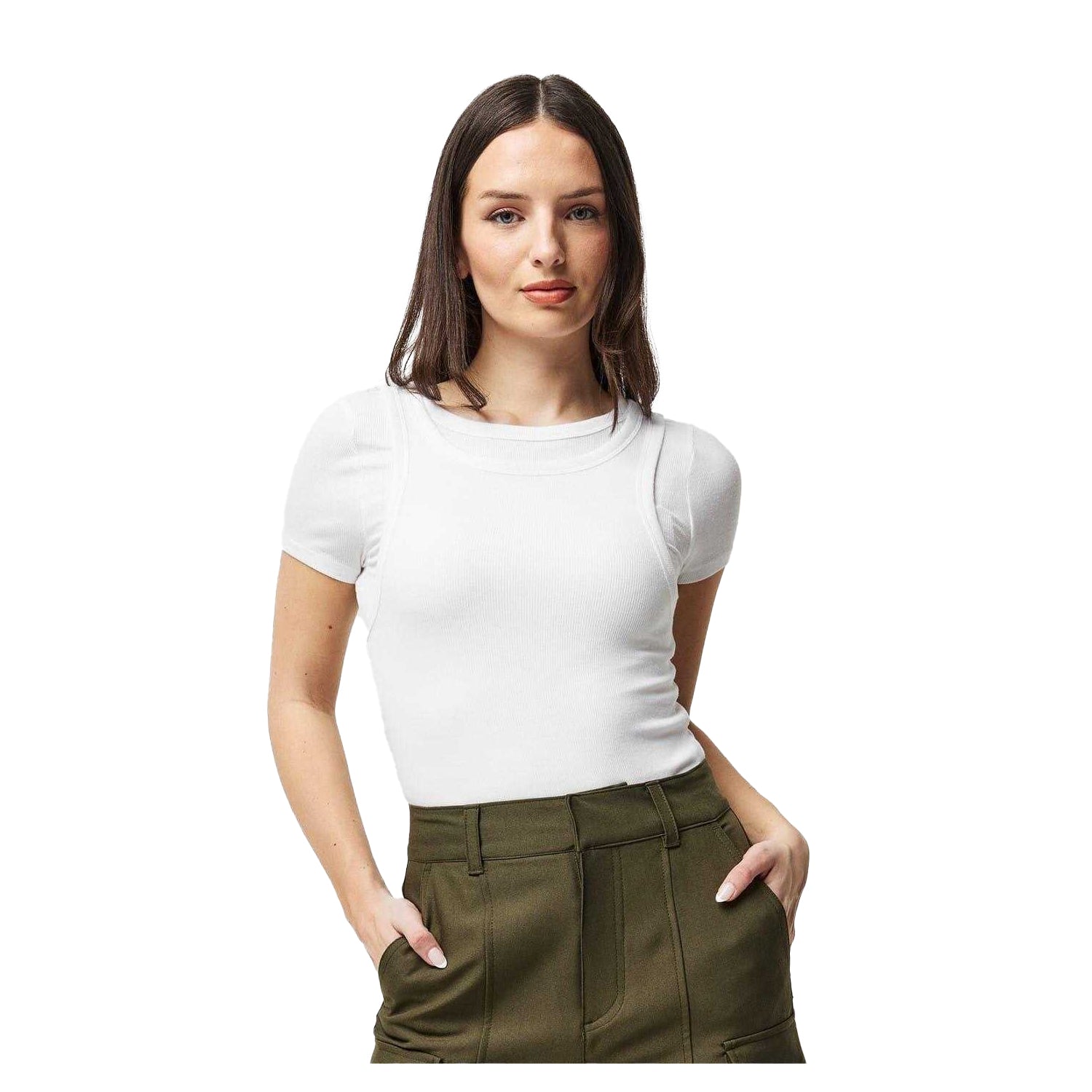 White - Side - Jack Wills Womens-Ladies Layered Slim Short-Sleeved T-Shirt