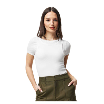 White - Side - Jack Wills Womens-Ladies Layered Slim Short-Sleeved T-Shirt