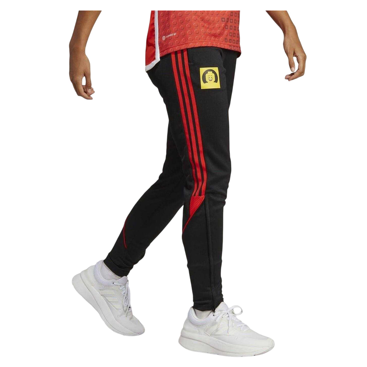 Black - Side - Adidas Womens-Ladies Lego Stripes Jogging Bottoms