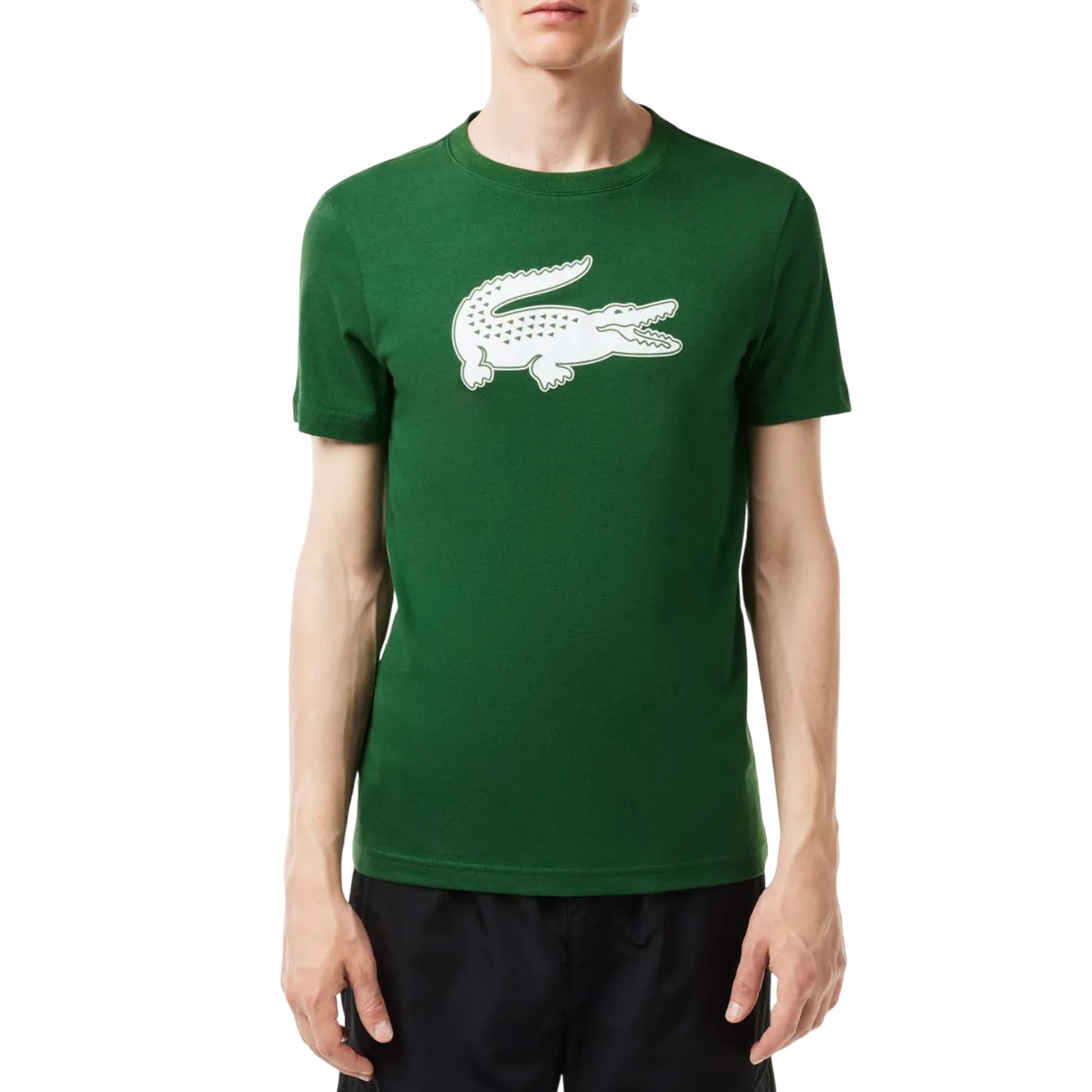 Green - Side - Lacoste Mens Logo Ultra Dry Sport T-Shirt