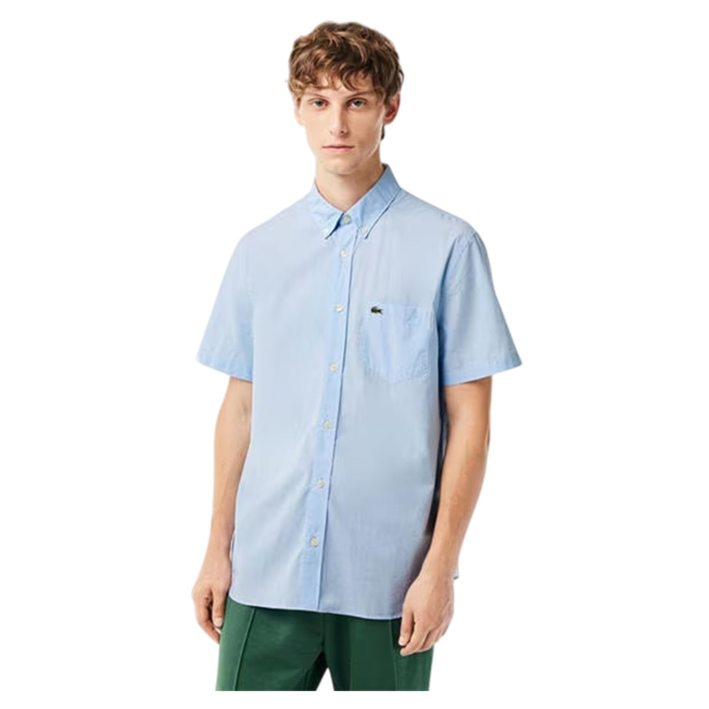White - Side - Lacoste Mens Regular Short-Sleeved Shirt
