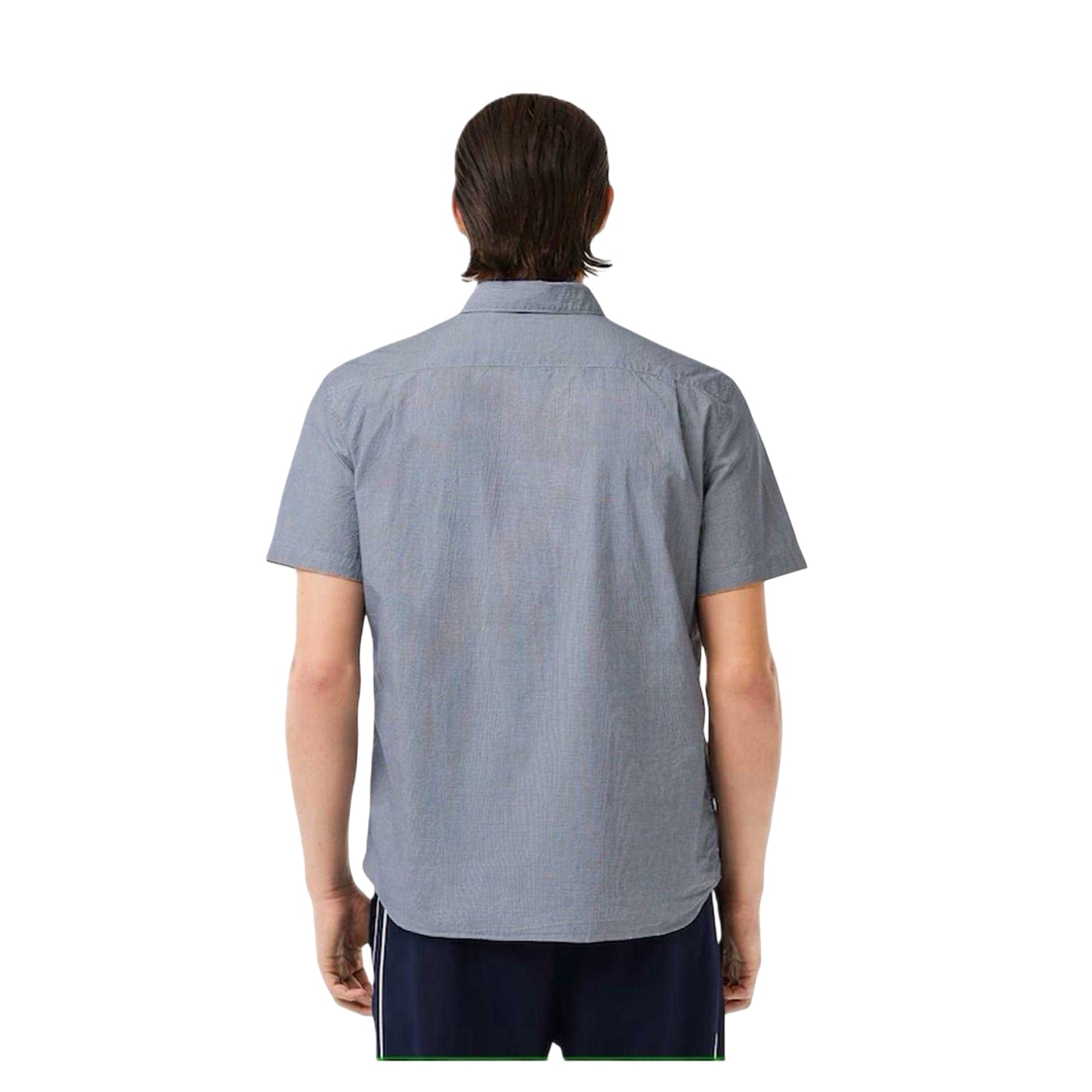 White-Navy Blue - Back - Lacoste Mens Regular Short-Sleeved Shirt