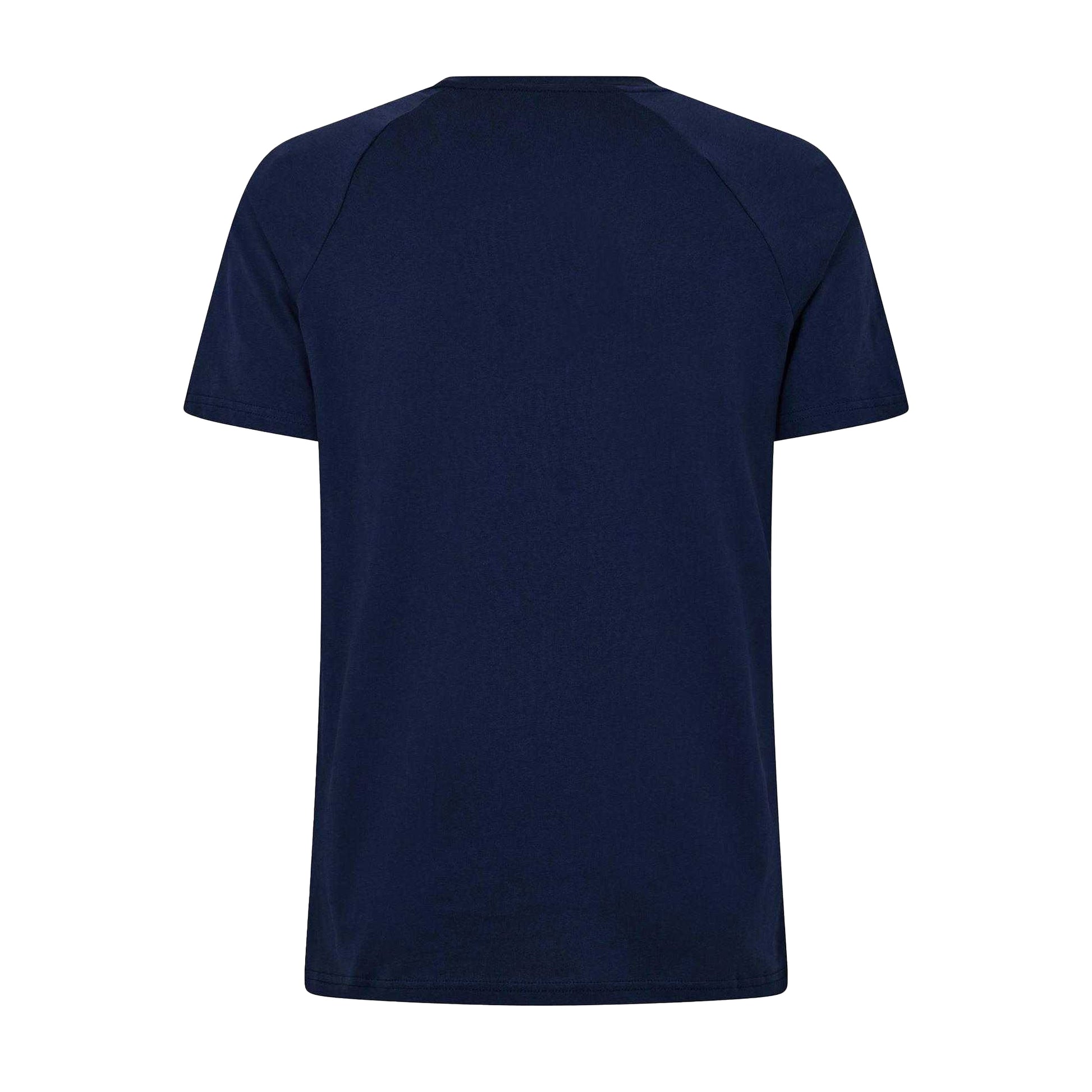Navy - Back - Boss Mens Logo Slim Raglan T-Shirt
