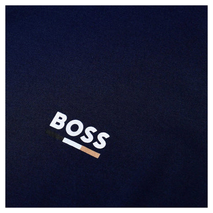 Navy - Side - Boss Mens Logo Slim Raglan T-Shirt