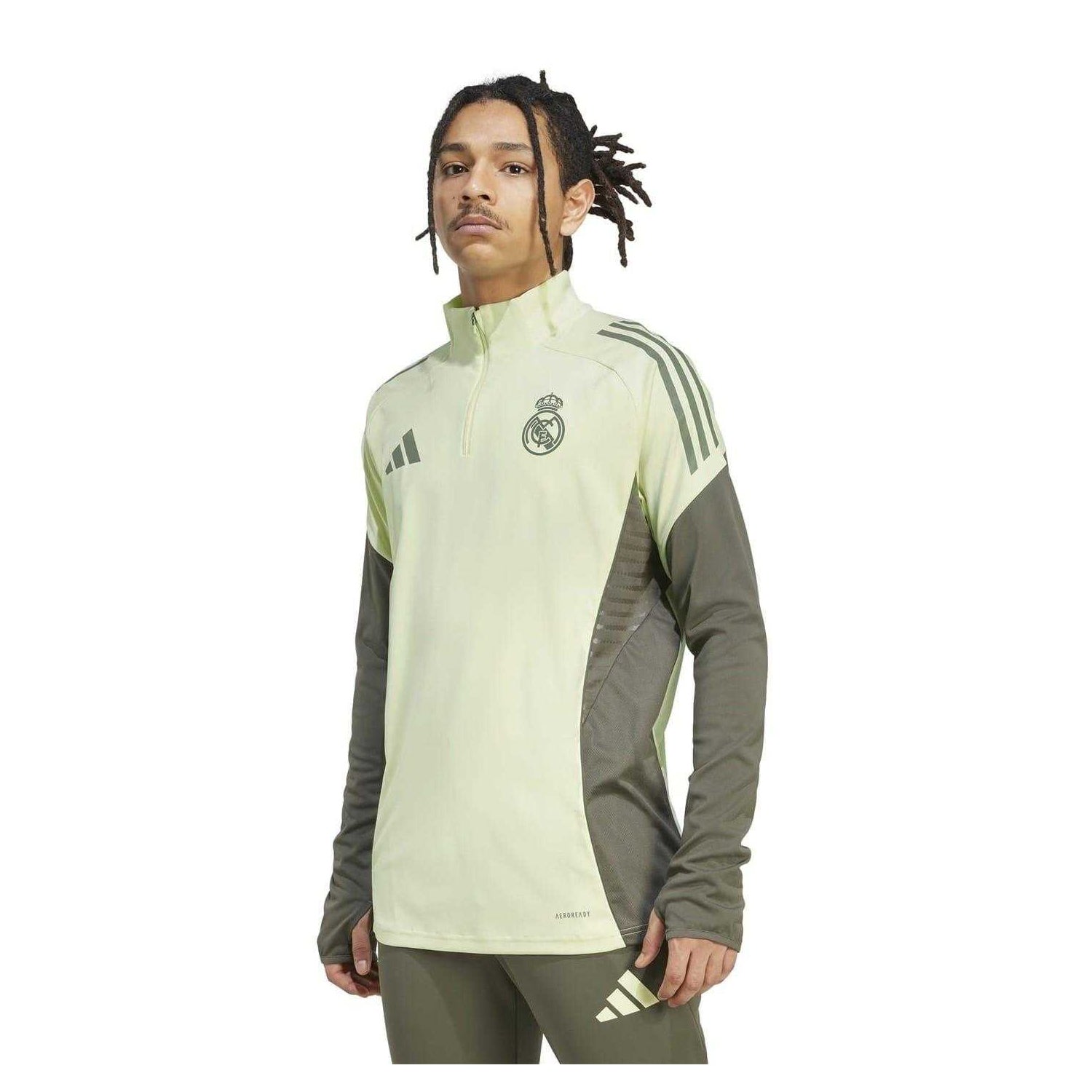 Green - Side - Adidas Mens Real Madrid CF Training Track Top