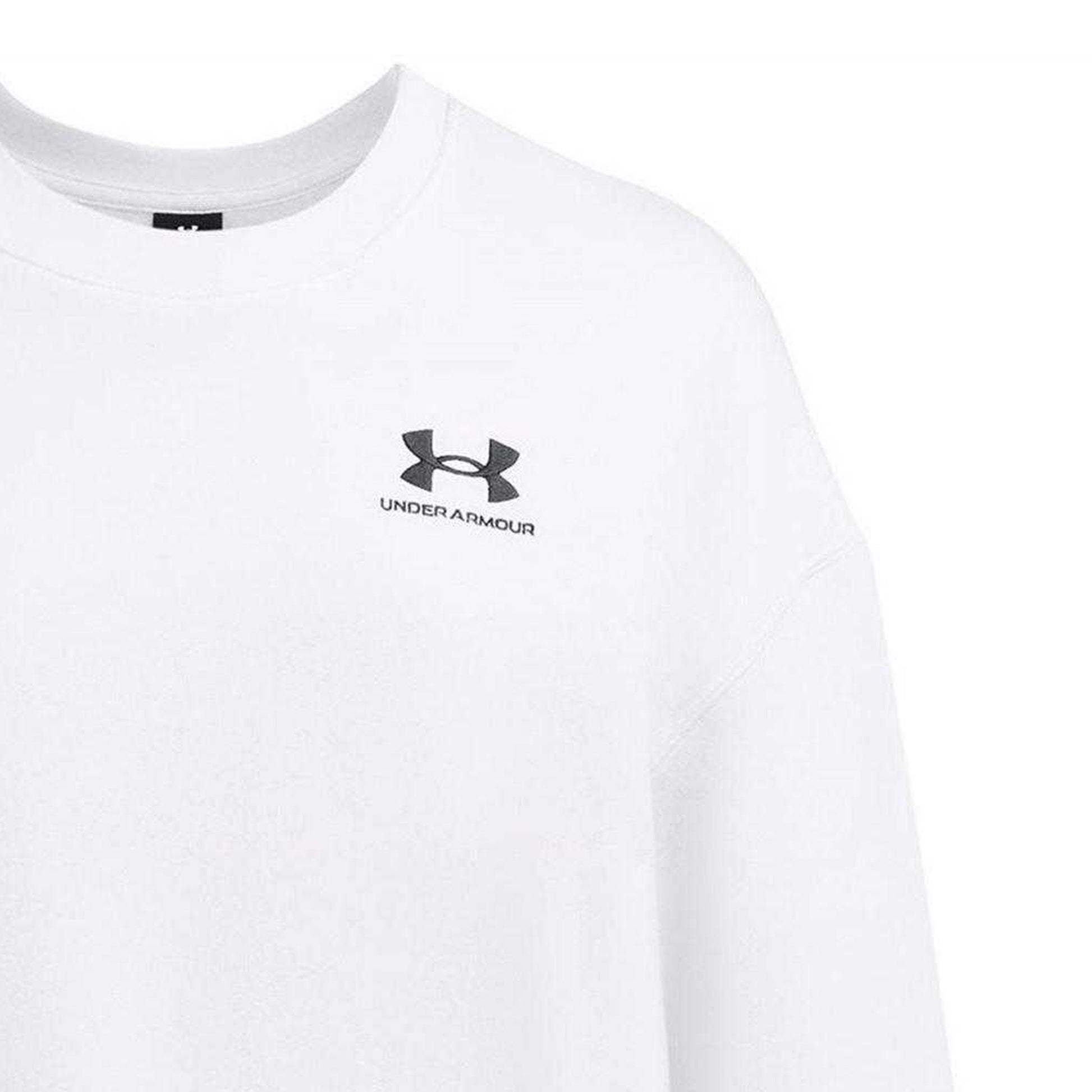 White-Black - Side - Under Armour Womens-Ladies Essential Fleece Sweatshirt