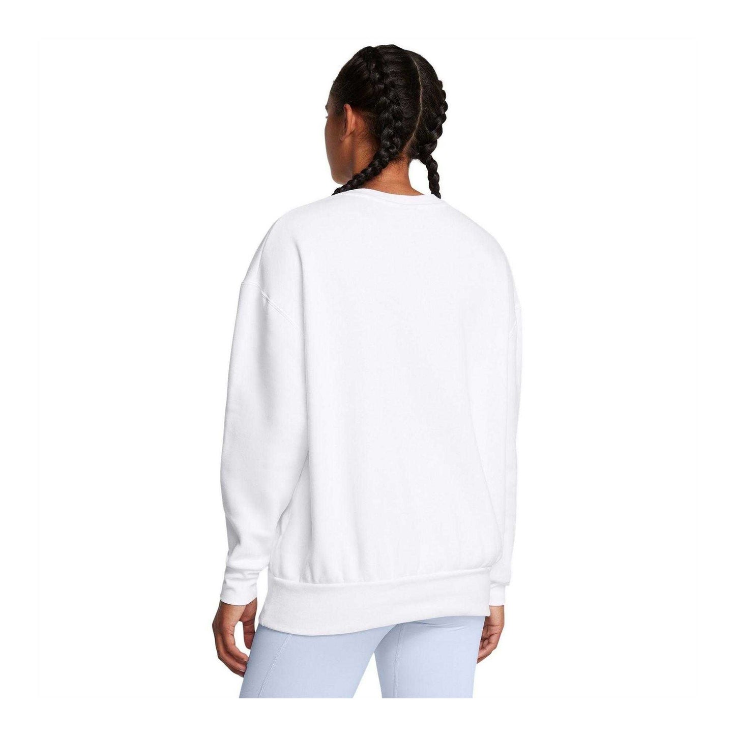 White-Black - Close up - Under Armour Womens-Ladies Essential Fleece Sweatshirt