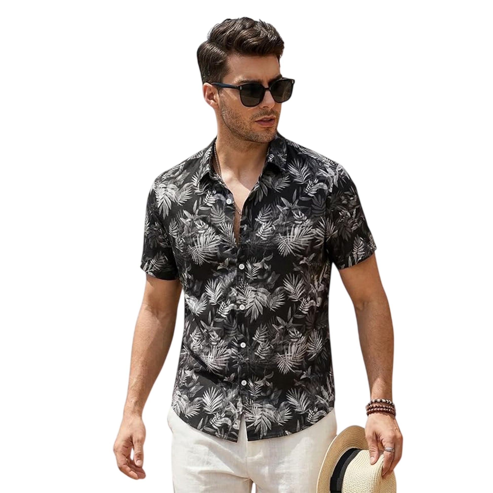 Green - Back - Armani Exchange Mens Palm Regular Short-Sleeved Shirt