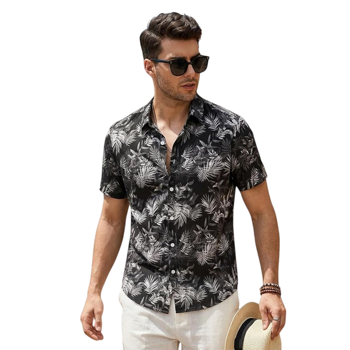 Green - Back - Armani Exchange Mens Palm Regular Short-Sleeved Shirt