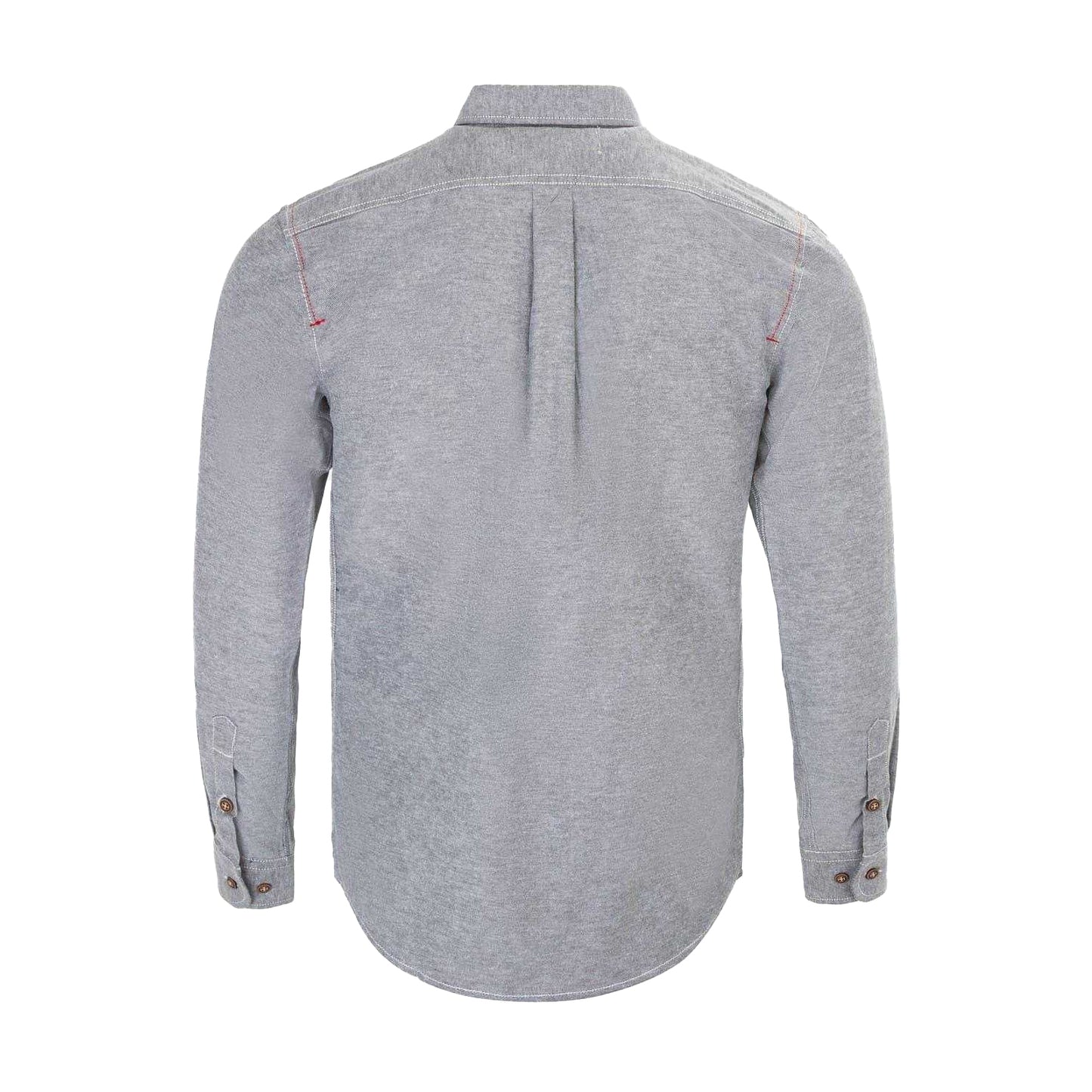 Grey - Back - Firetrap Mens Plain Cotton Blend Shirt