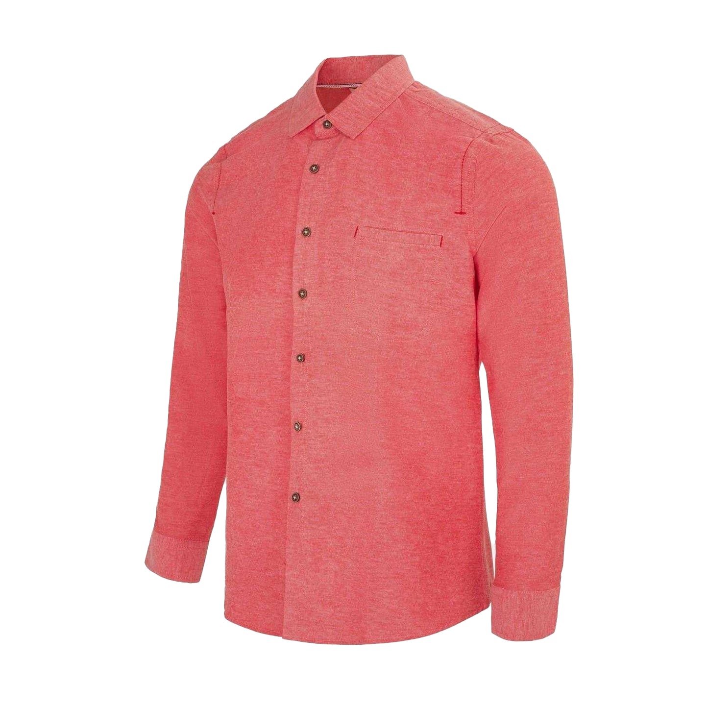 Red - Side - Firetrap Mens Plain Cotton Blend Shirt