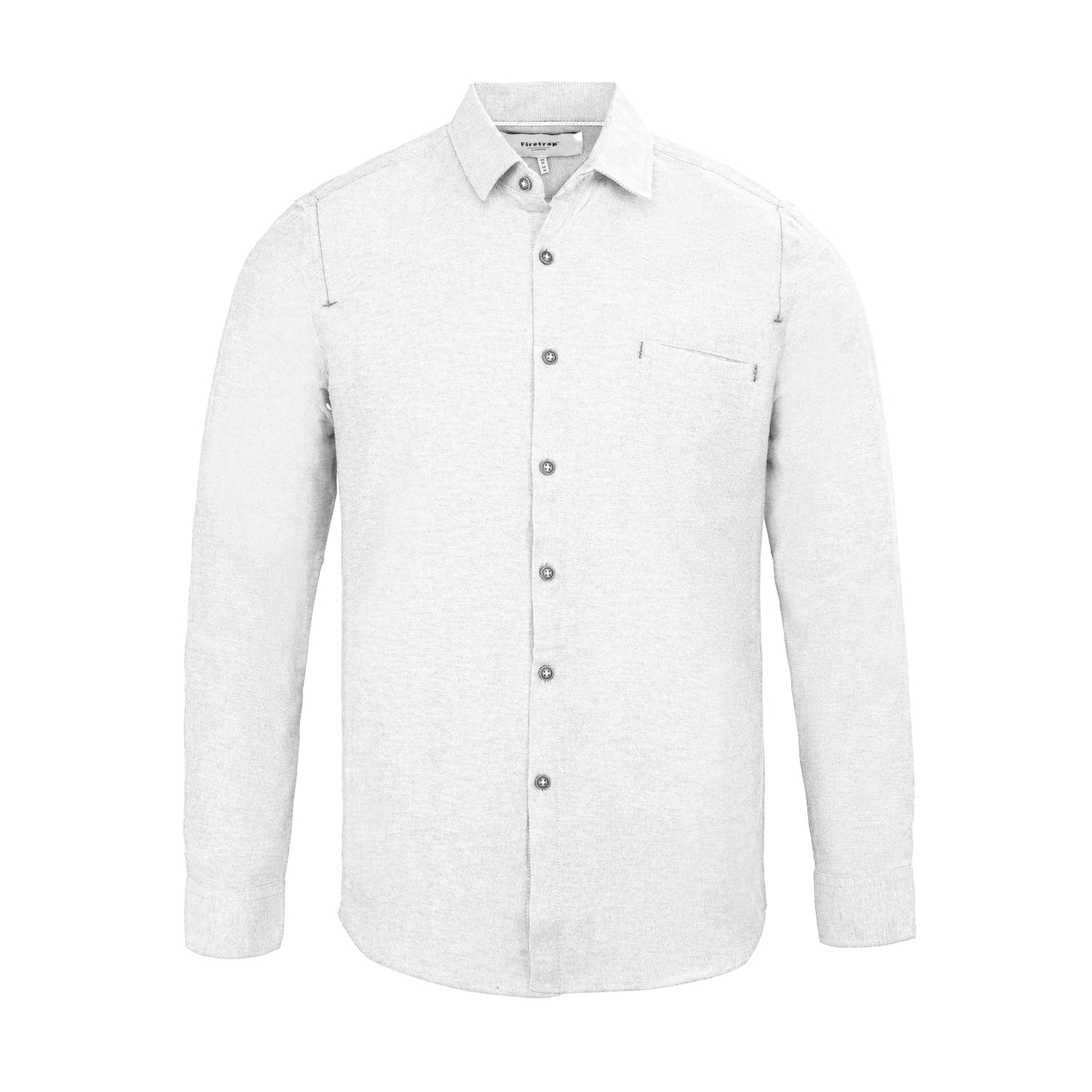 White - Front - Firetrap Mens Plain Cotton Blend Shirt