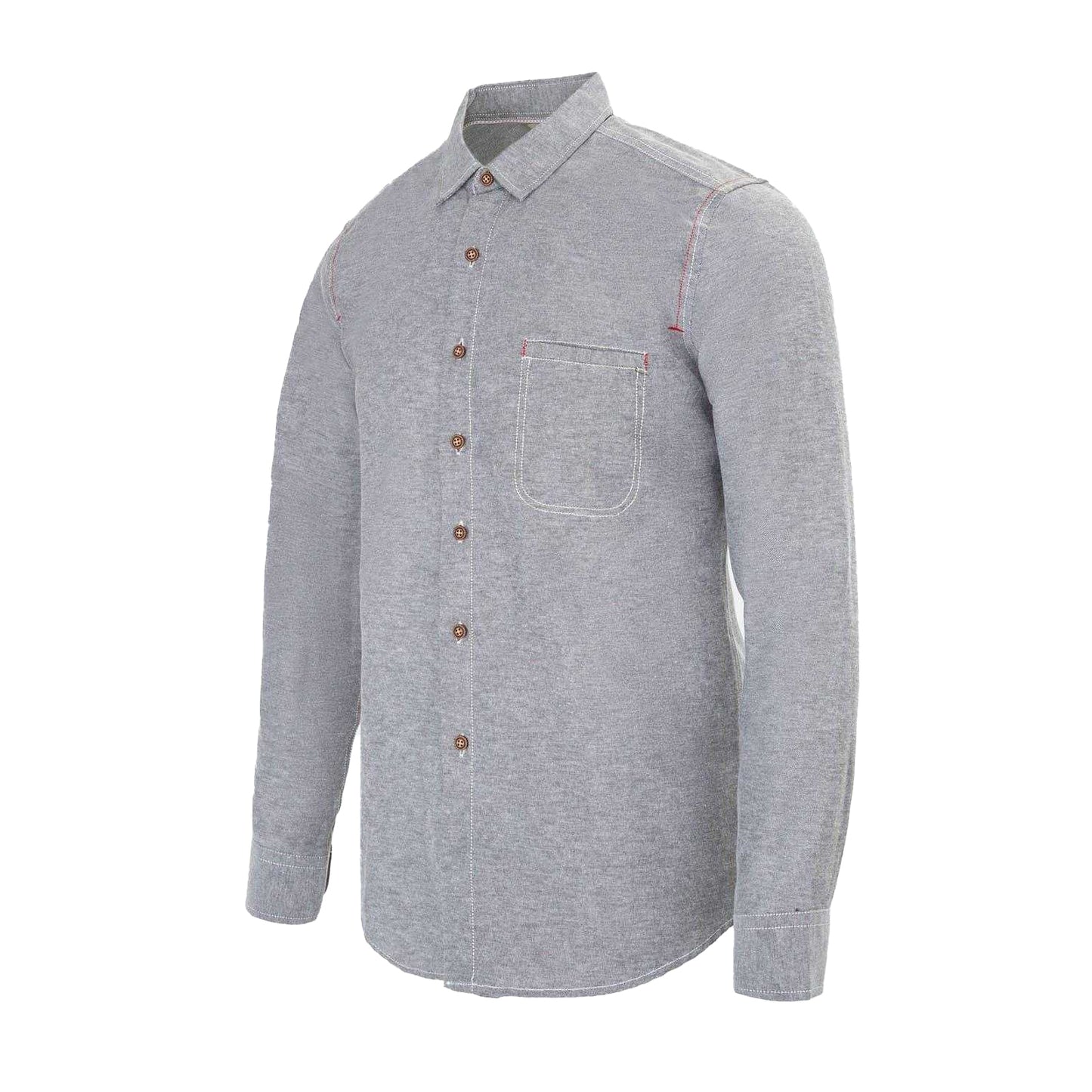 Grey - Side - Firetrap Mens Plain Cotton Blend Shirt
