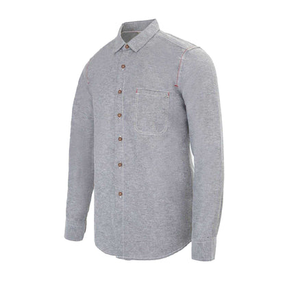 Grey - Side - Firetrap Mens Plain Cotton Blend Shirt