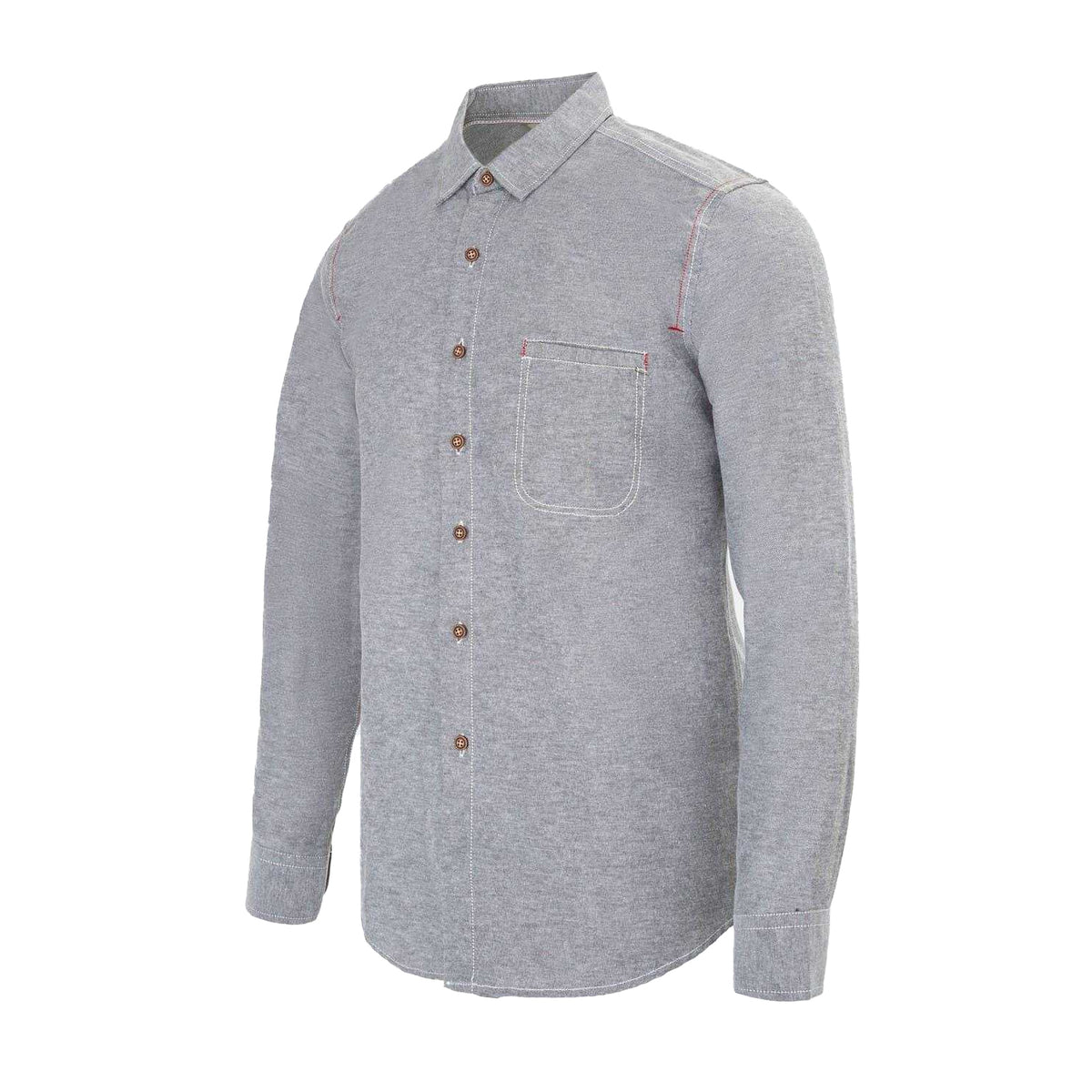 Grey - Side - Firetrap Mens Plain Cotton Blend Shirt
