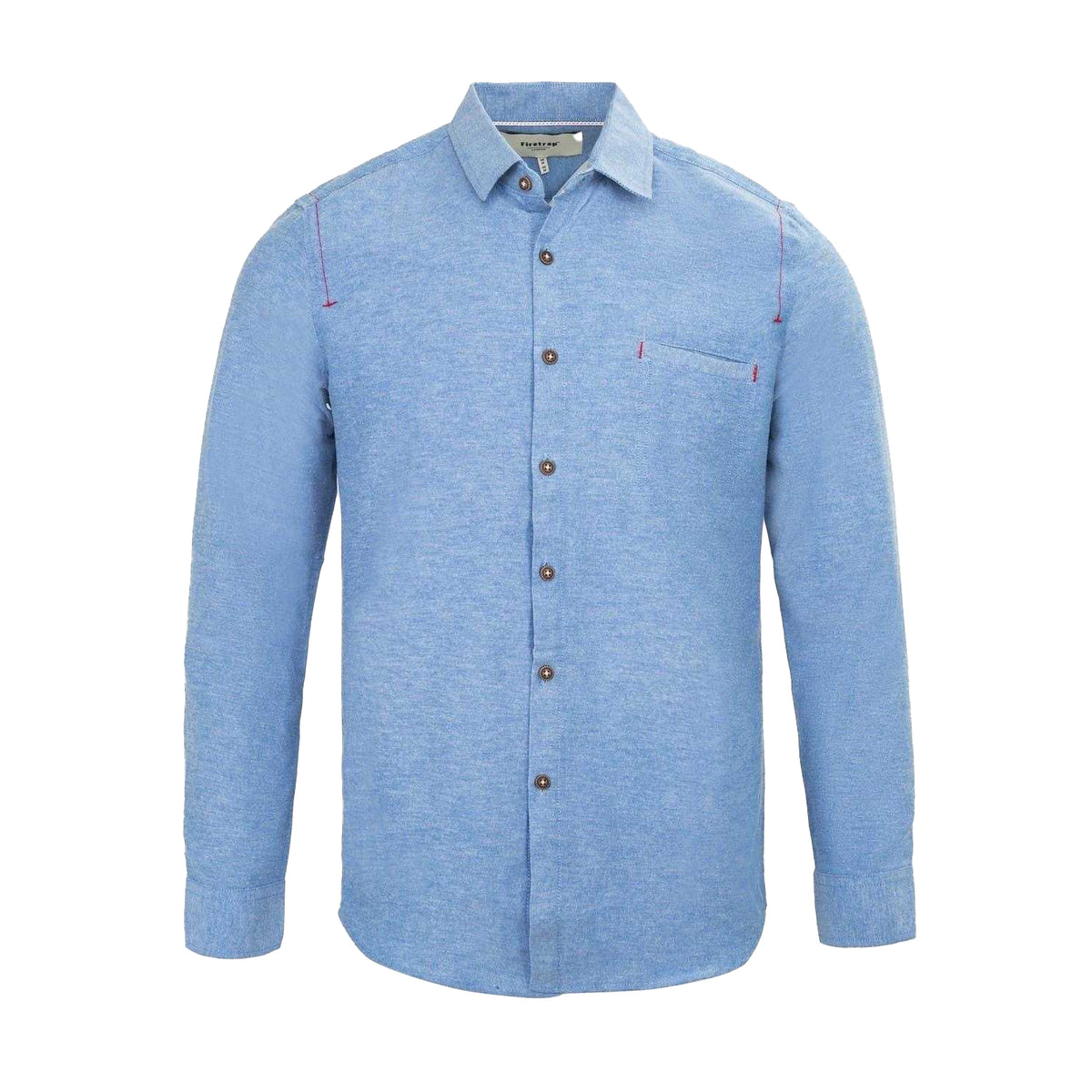 Light Blue - Front - Firetrap Mens Plain Cotton Blend Shirt