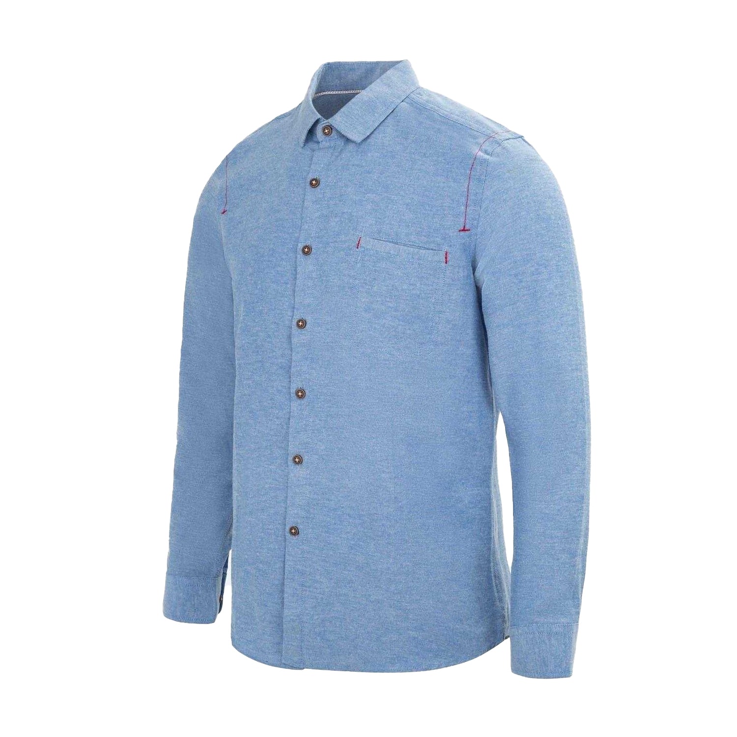 Light Blue - Side - Firetrap Mens Plain Cotton Blend Shirt