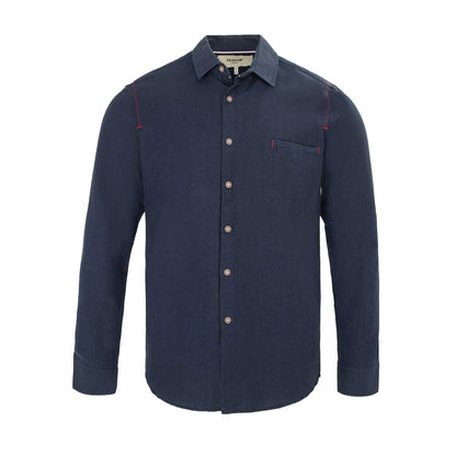 Navy - Front - Firetrap Mens Plain Cotton Blend Shirt