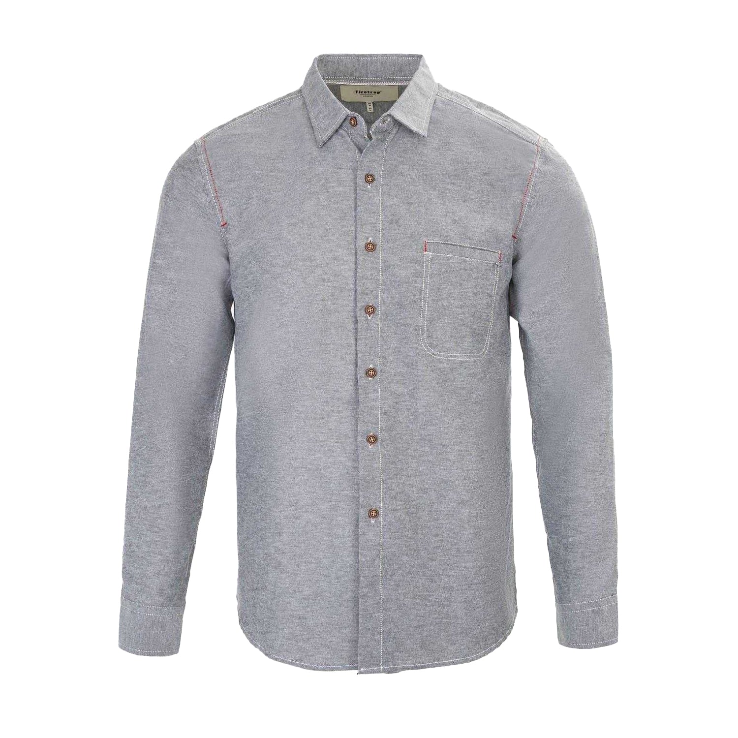 Grey - Front - Firetrap Mens Plain Cotton Blend Shirt