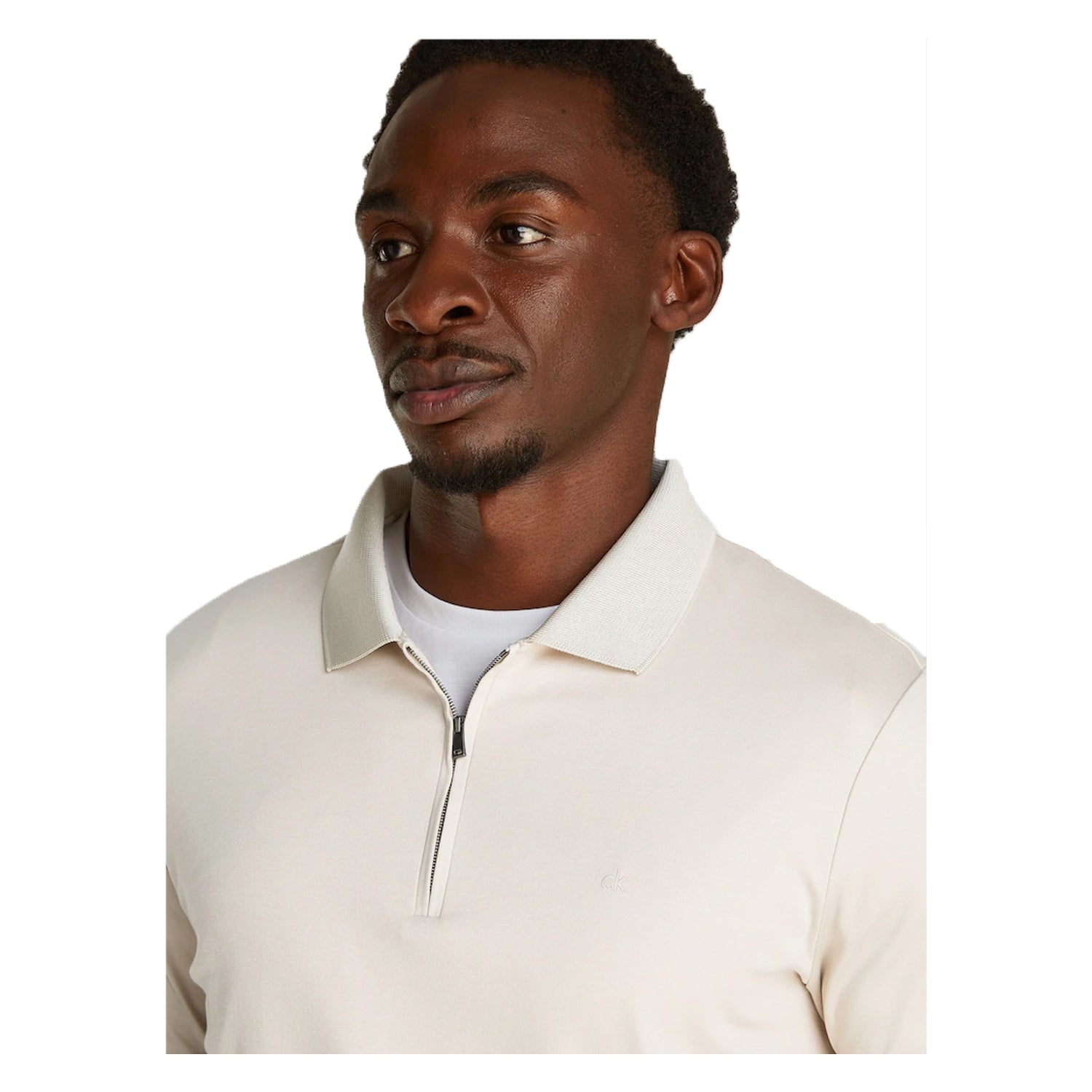 White - Back - Boss Mens Zip Neck Regular Short-Sleeved Polo Shirt