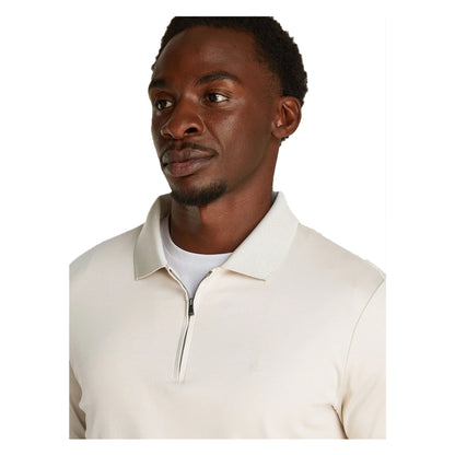 White - Back - Boss Mens Zip Neck Regular Short-Sleeved Polo Shirt
