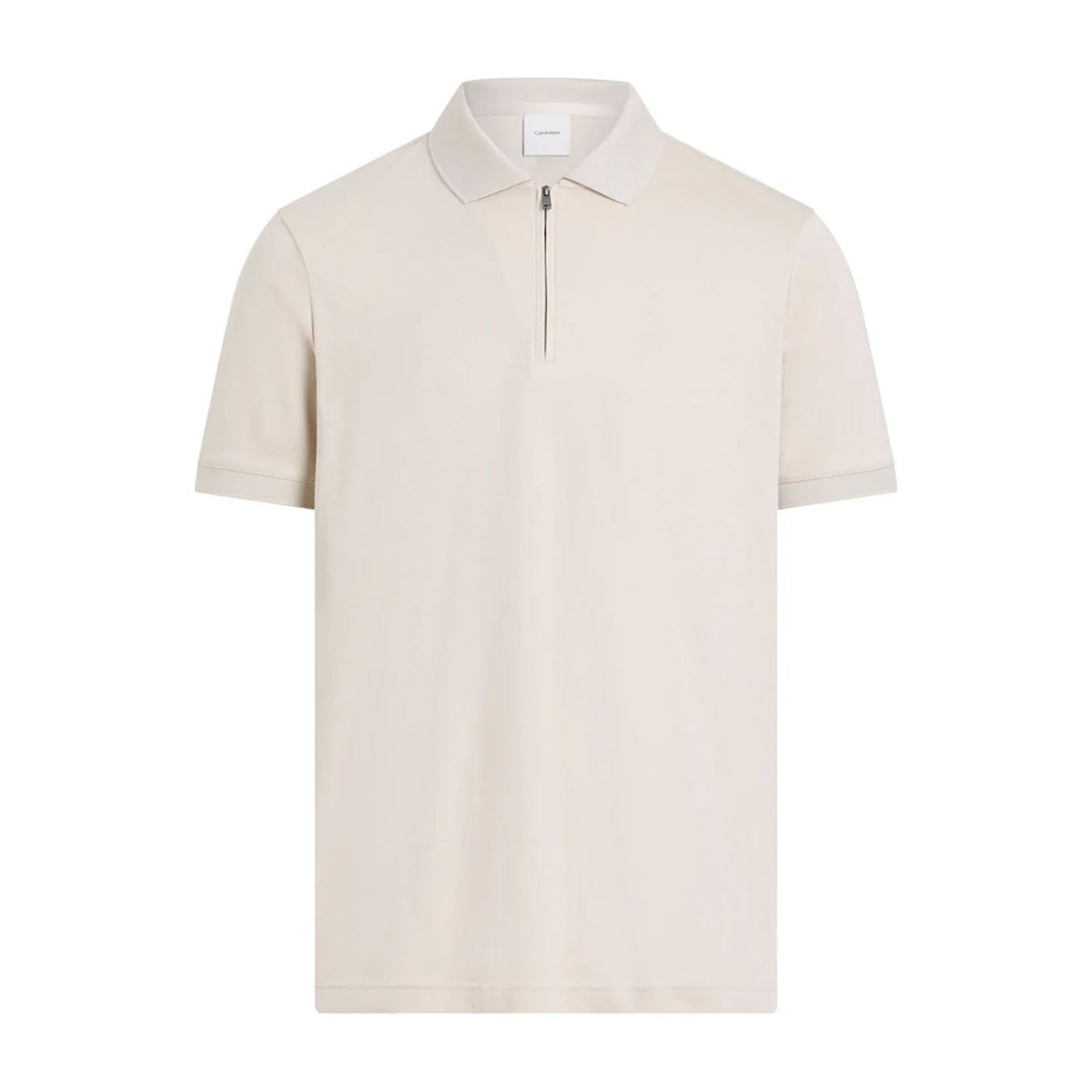 White - Front - Boss Mens Zip Neck Regular Short-Sleeved Polo Shirt