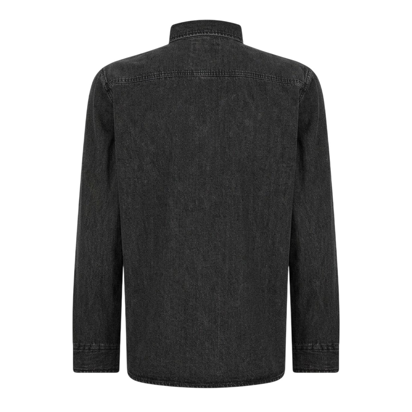 Black - Back - Calvin Klein Mens Vail Denim Long-Sleeved Shirt
