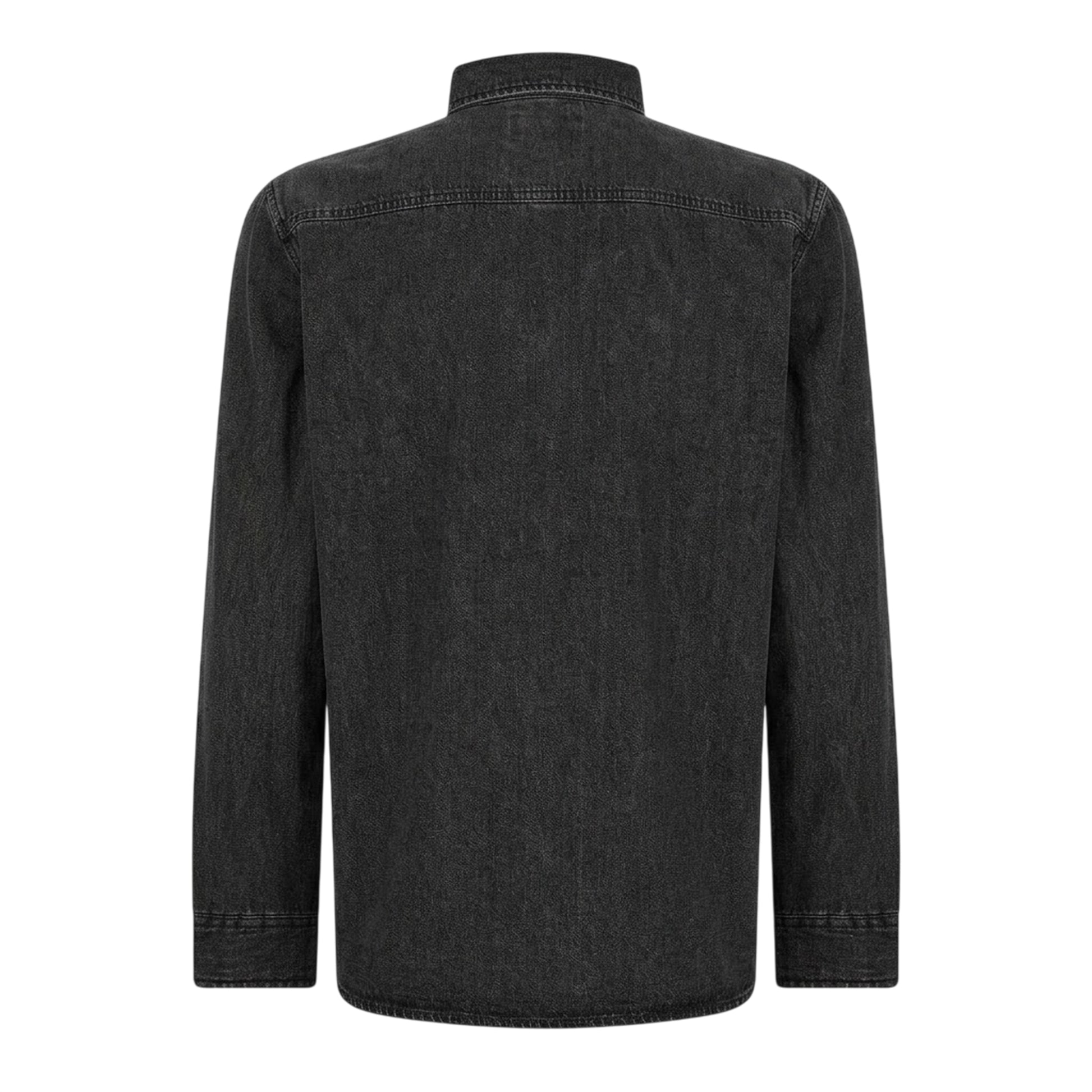 Black - Back - Calvin Klein Mens Vail Denim Long-Sleeved Shirt
