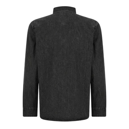 Black - Back - Calvin Klein Mens Vail Denim Long-Sleeved Shirt