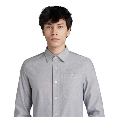 Grey-White - Side - G-Star Mens 2.0 Slim Shirt