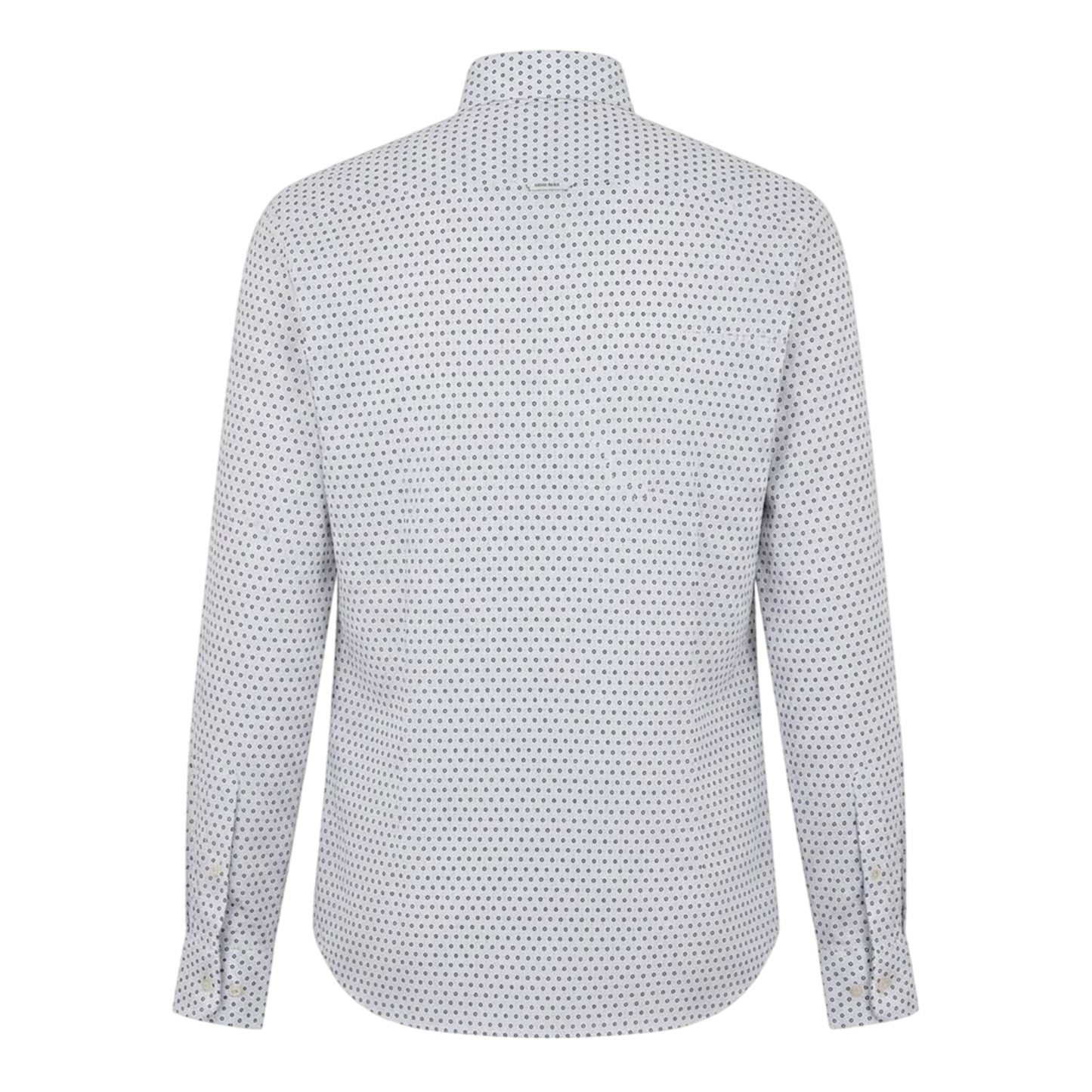 Bright Green - Back - Boss Mens Polka Dot Regular Long-Sleeved Shirt