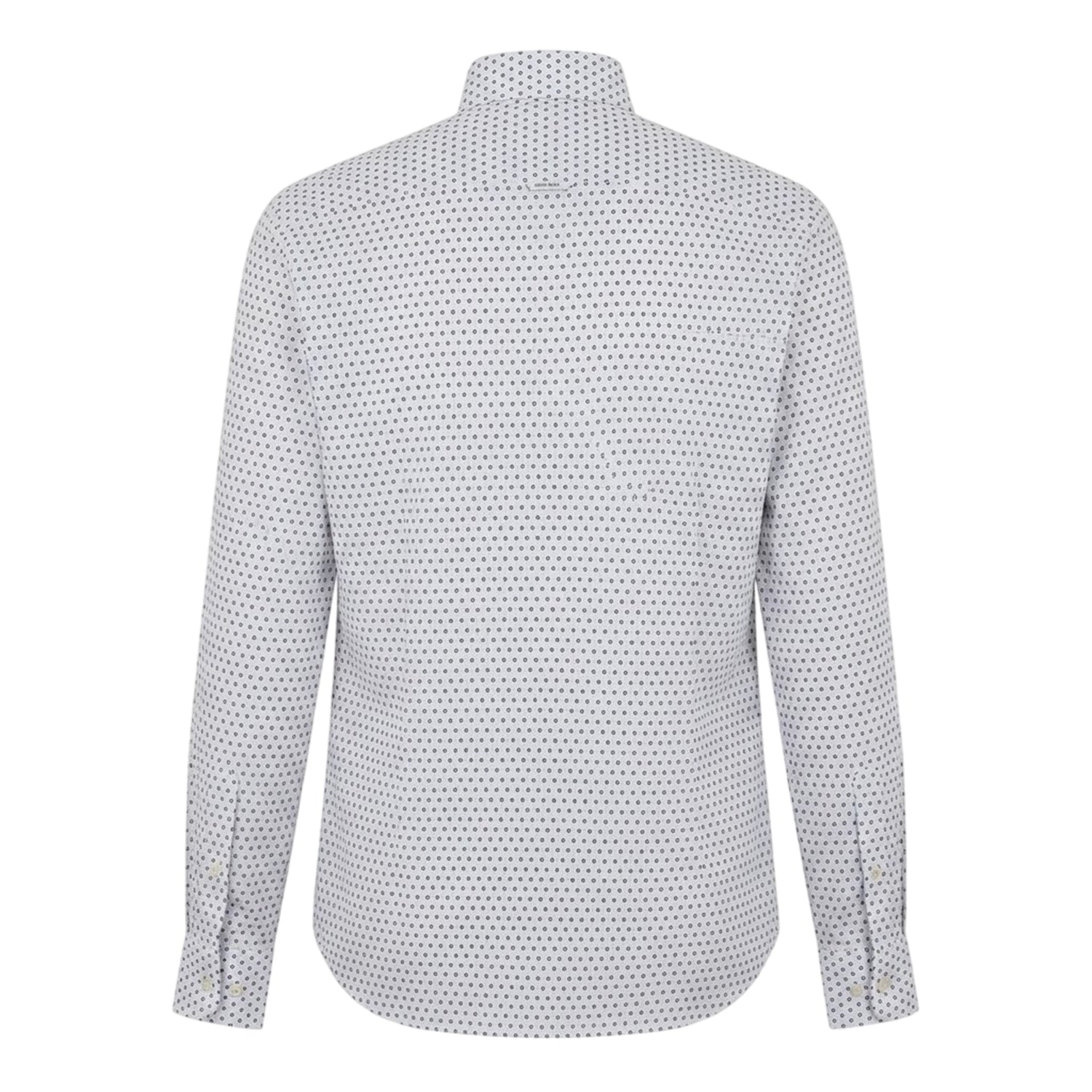 Bright Green - Back - Boss Mens Polka Dot Regular Long-Sleeved Shirt