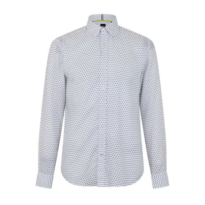 Bright Green - Front - Boss Mens Polka Dot Regular Long-Sleeved Shirt