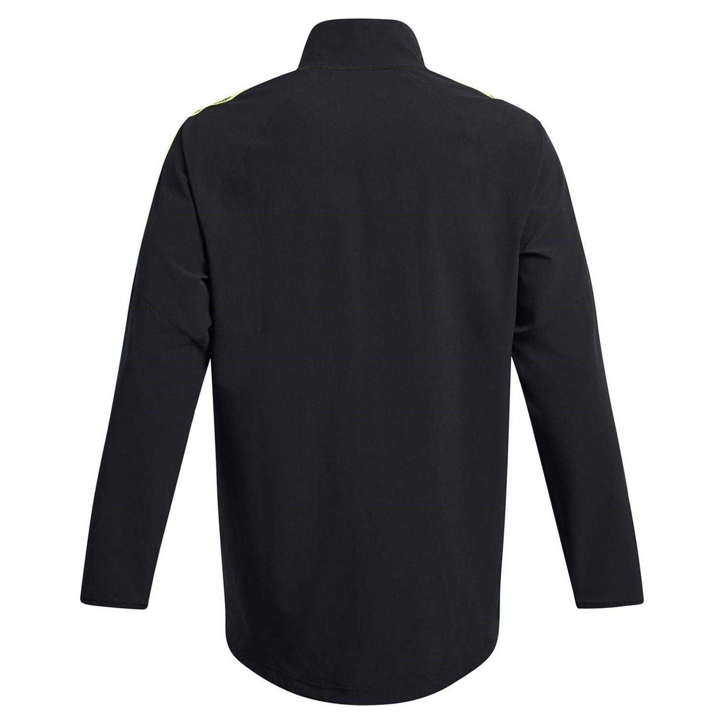 Black - Back - Under Armour Mens Zip Neck Long-Sleeved Athletic Track Top