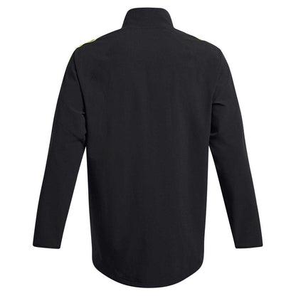 Black - Back - Under Armour Mens Zip Neck Long-Sleeved Athletic Track Top