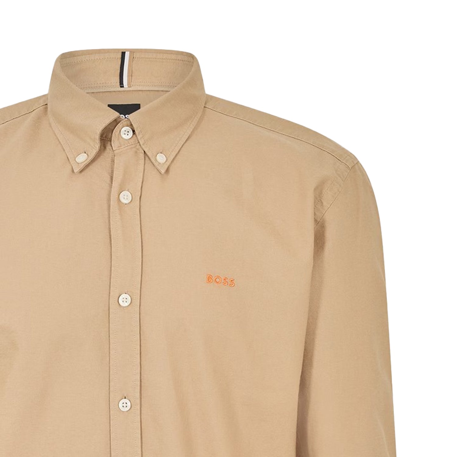 Light Beige - Side - Boss Mens Long-Sleeved Button-Down Shirt