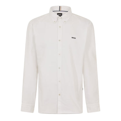 White - Front - Boss Mens Long-Sleeved Button-Down Shirt