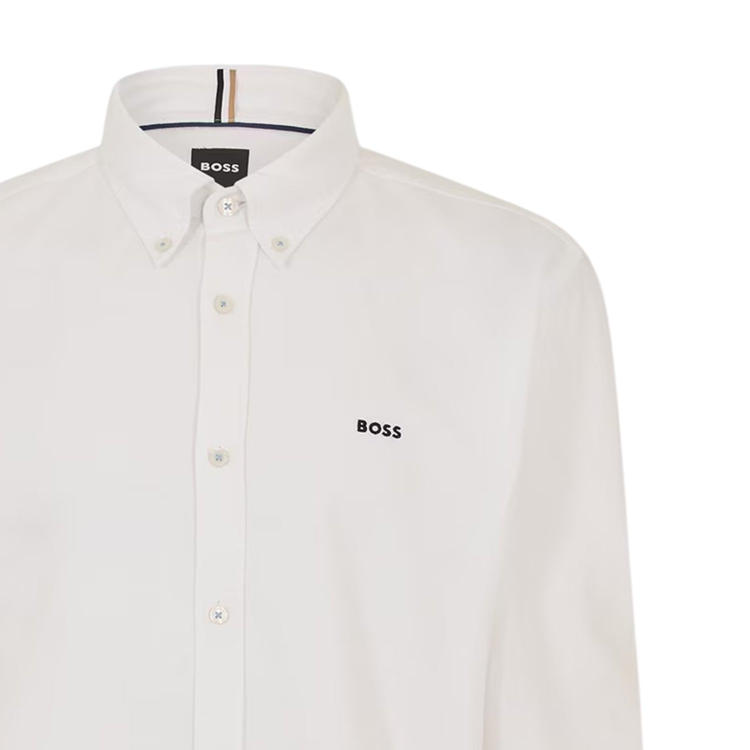 White - Side - Boss Mens Long-Sleeved Button-Down Shirt