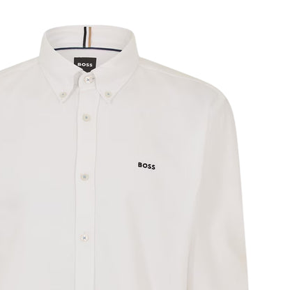 White - Side - Boss Mens Long-Sleeved Button-Down Shirt