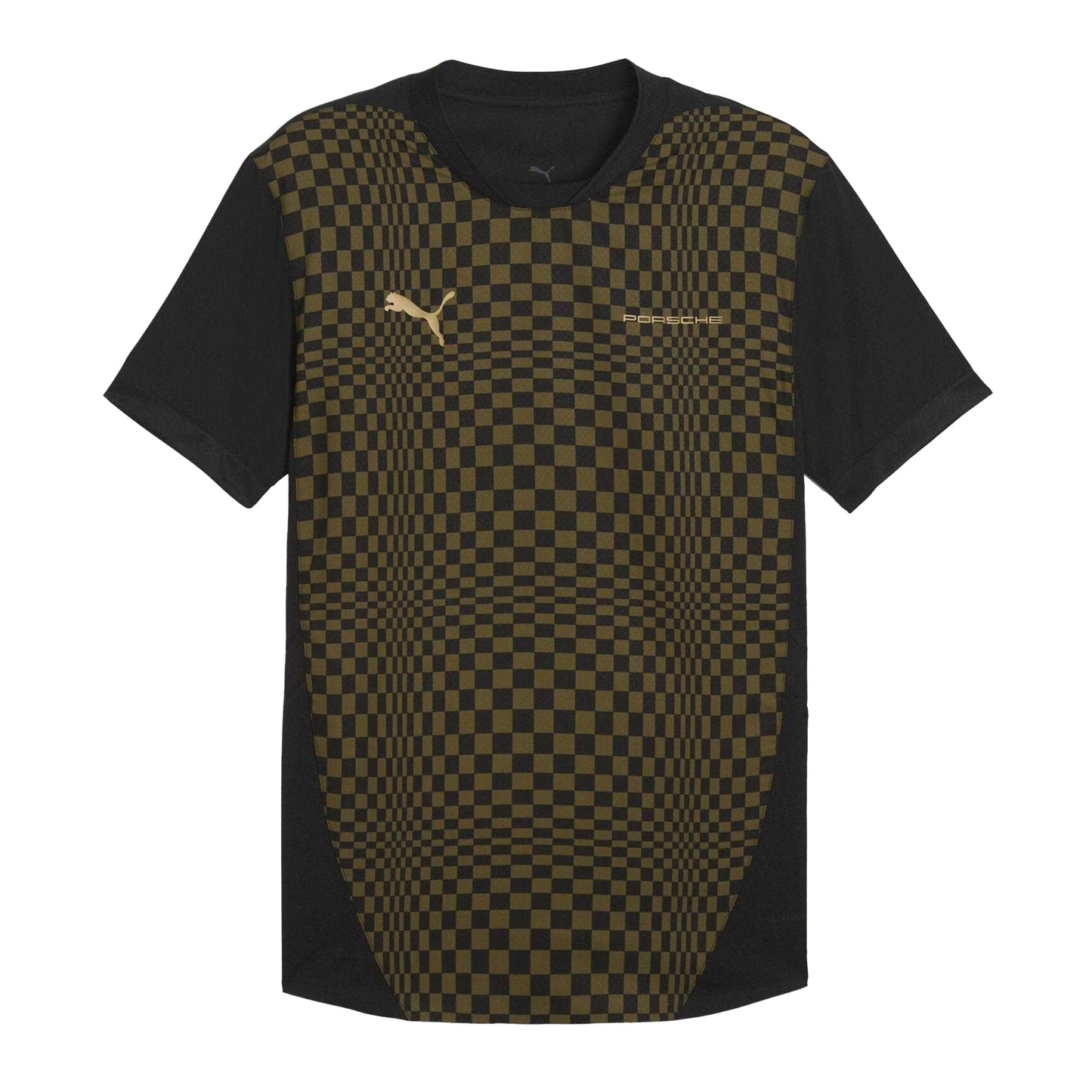 Olive - Front - Puma Mens Porsche Spirit Checkerboard T-Shirt