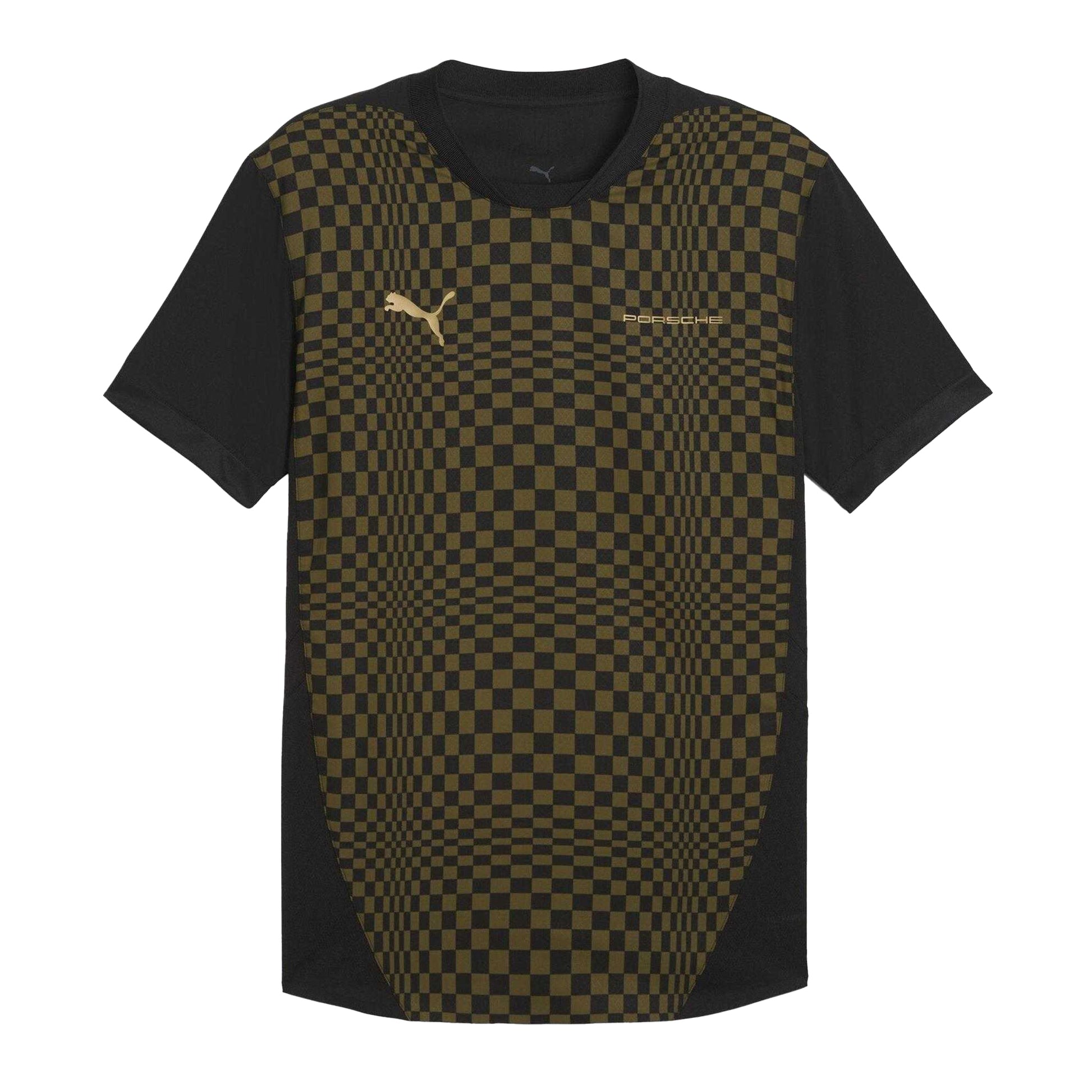 Olive - Front - Puma Mens Porsche Spirit Checkerboard T-Shirt