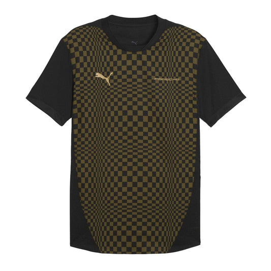 Olive - Front - Puma Mens Porsche Spirit Checkerboard T-Shirt