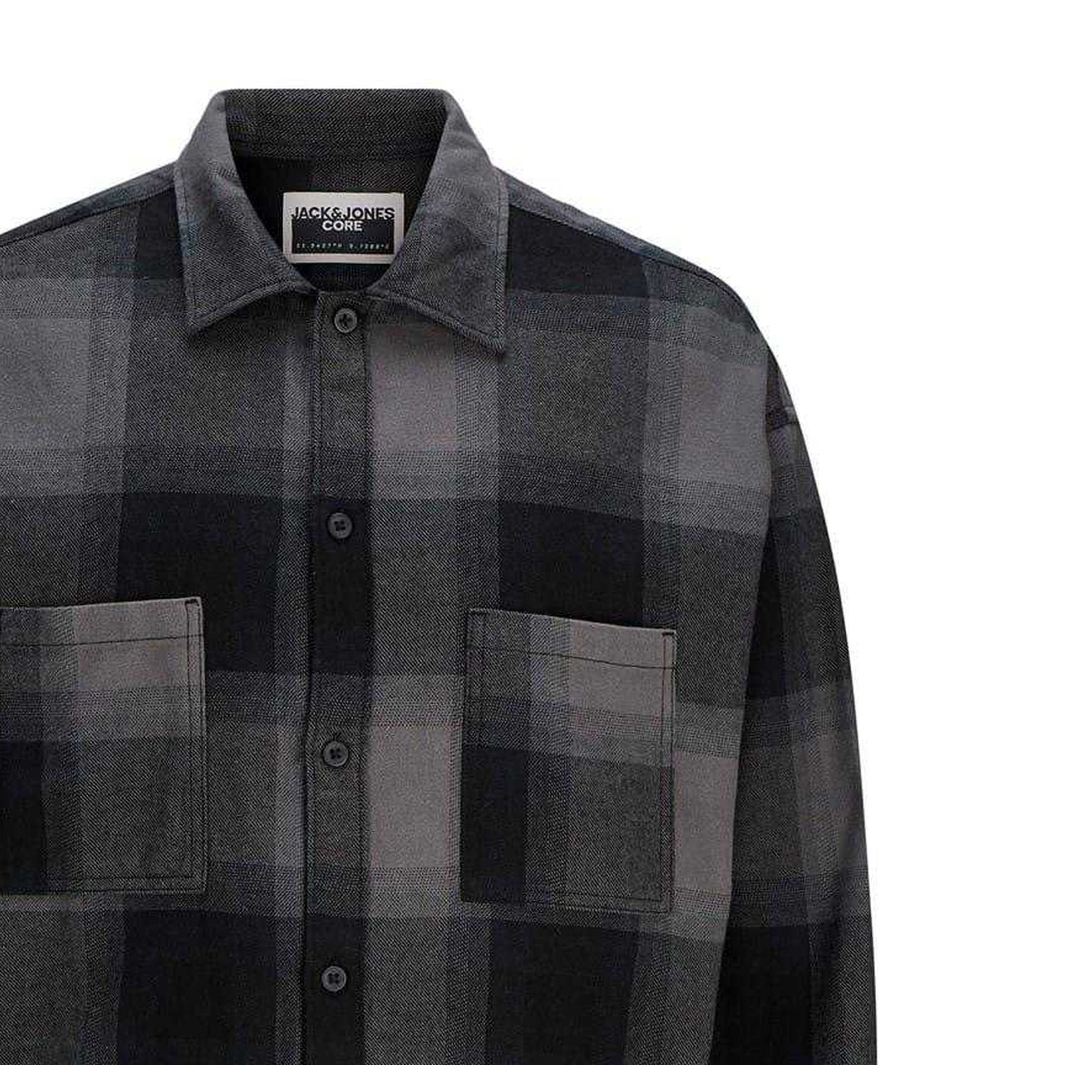 Black - Back - Jack And Jones Mens Darren Regular Long-Sleeved Shirt