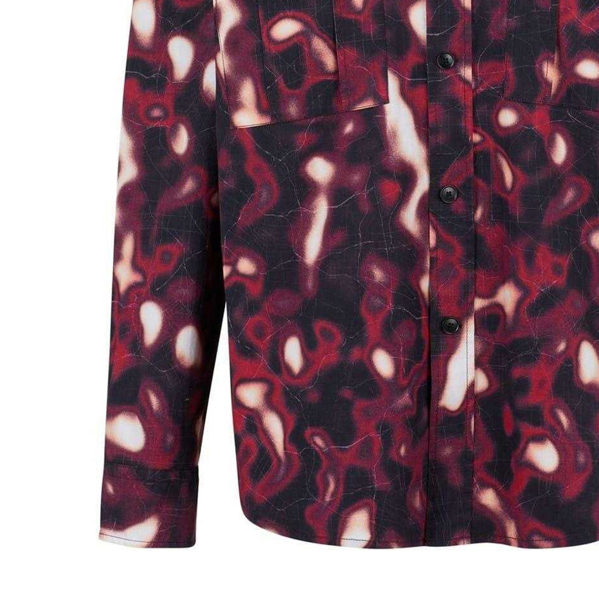 Medium Pink - Side - Boss Mens Abstract Long-Sleeved Shirt