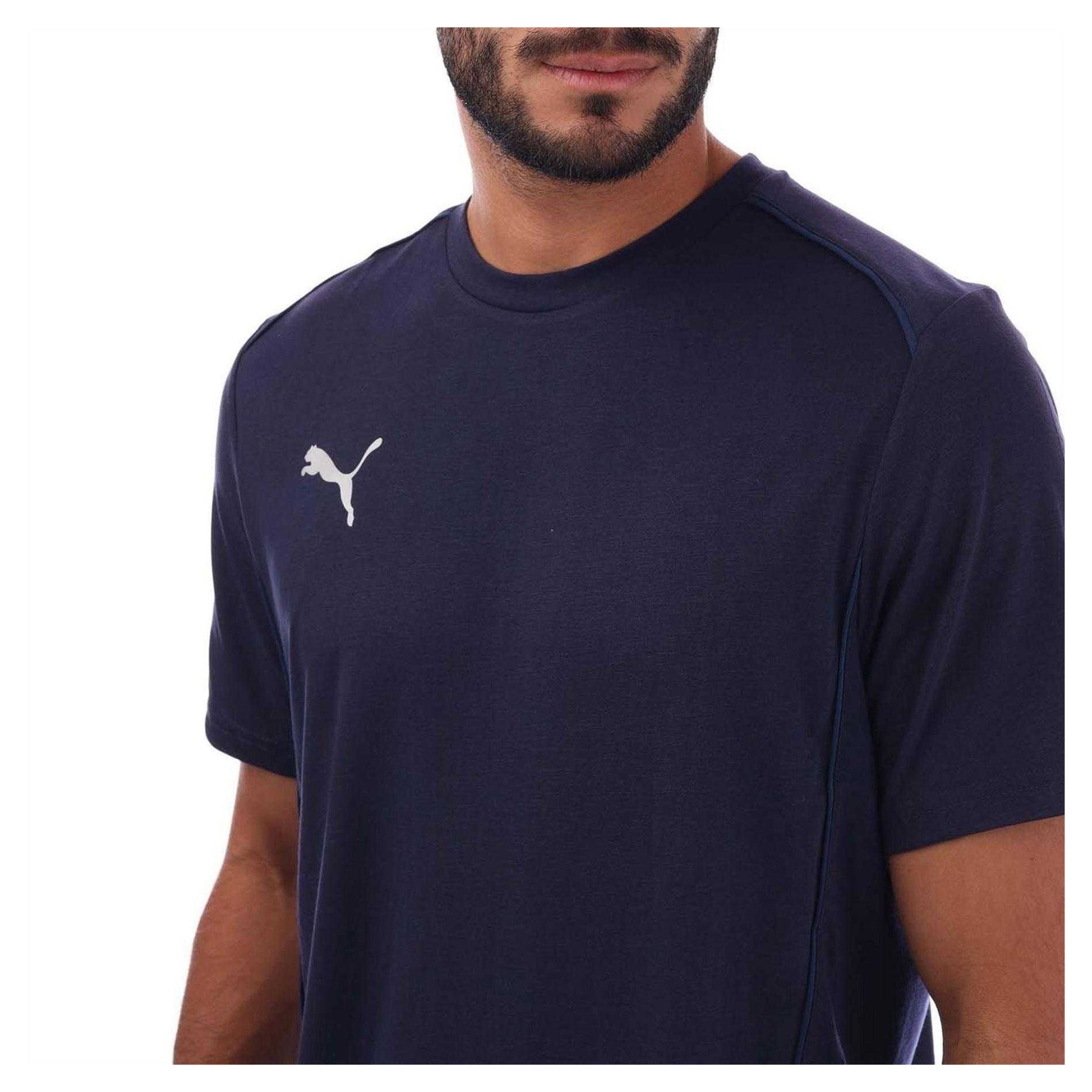 Navy - Side - Puma Mens TeamFINAL Casuals Logo T-Shirt
