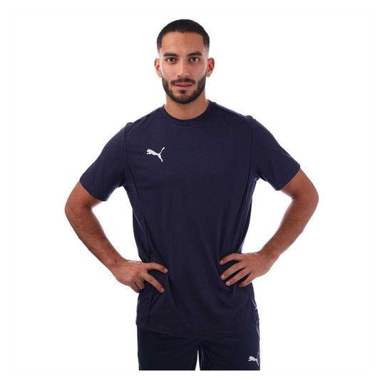 Navy - Front - Puma Mens TeamFINAL Casuals Logo T-Shirt