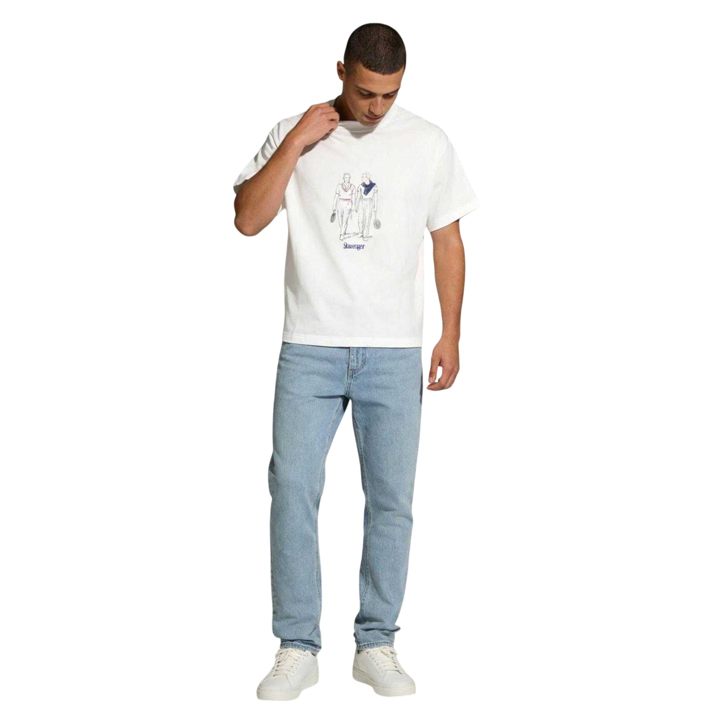White - Side - Slazenger Mens Off-Court Warm Down Regular T-Shirt