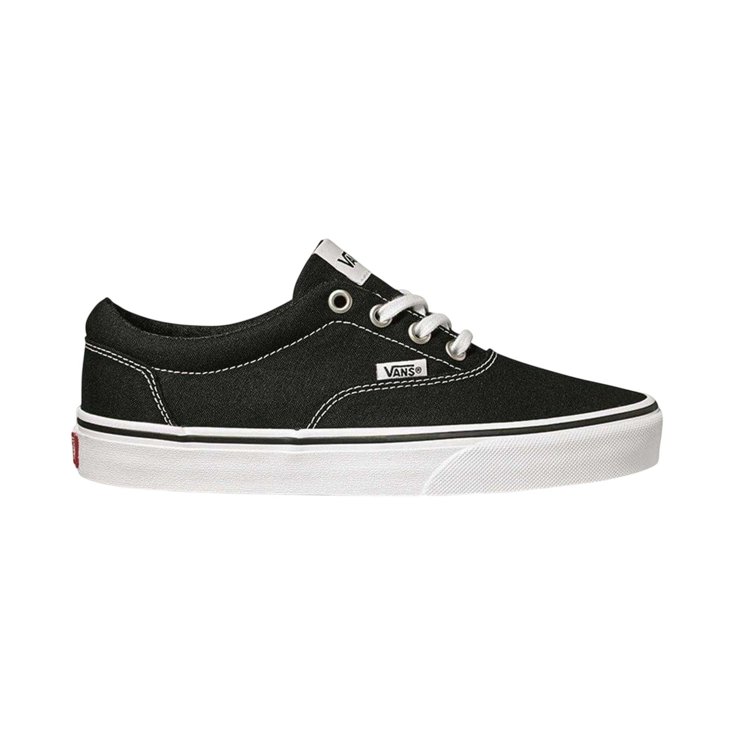 Black-White - Front - Vans Womens-Ladies Doheny Canvas Flat Trainers
