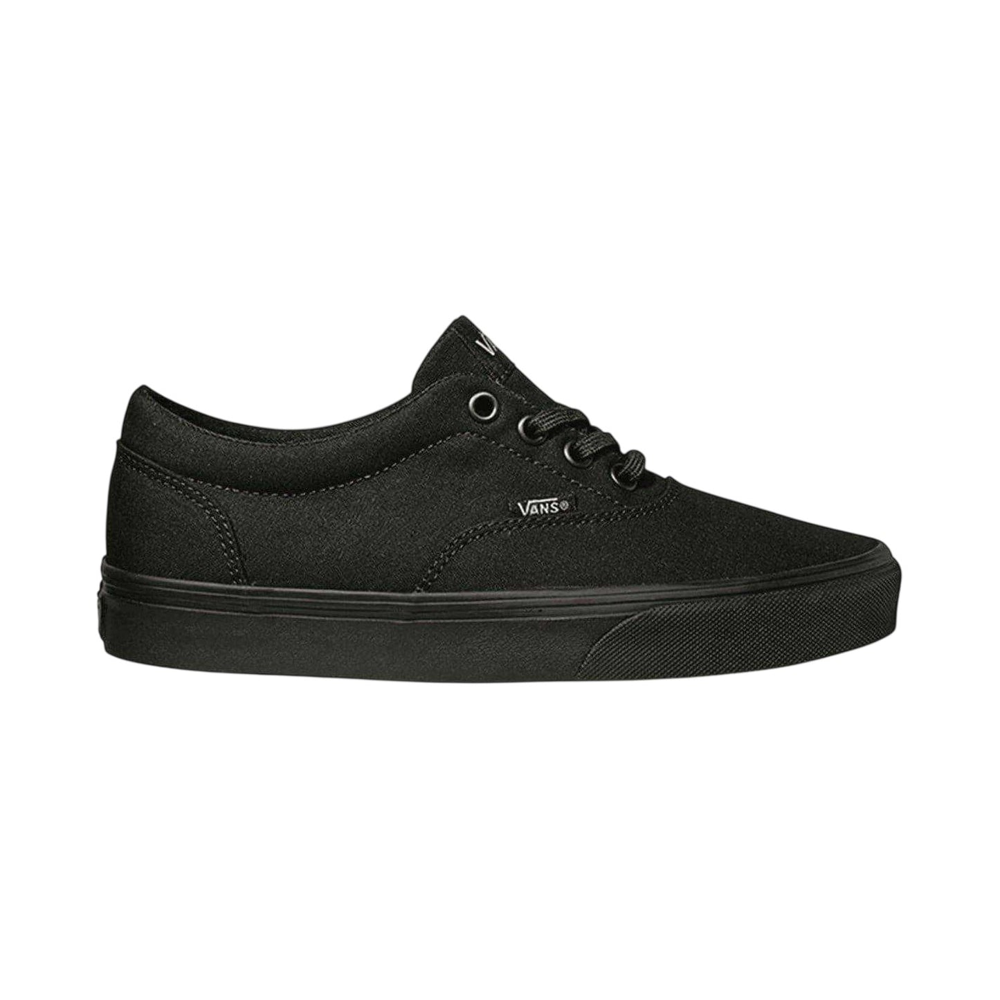 Black-Monochrome - Front - Vans Womens-Ladies Doheny Canvas Flat Trainers