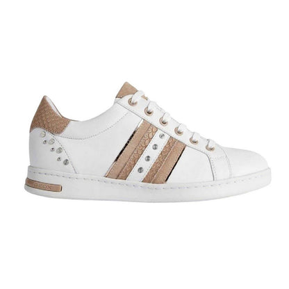 White-Pale Skin - Side - Geox Womens-Ladies Jaysen Leather Flat Trainers